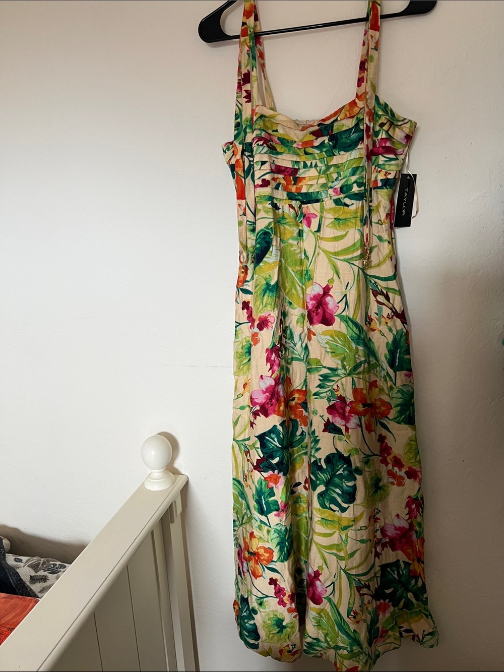 Taylor Floral Maxi Dress in Cream, Green and Pink